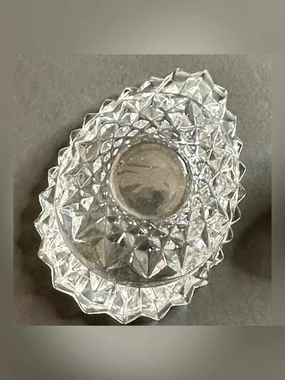 Hofbauer Byrdes Crystal Egg Trinket Box Base Teardrop Ring Catchall Vanity Dish